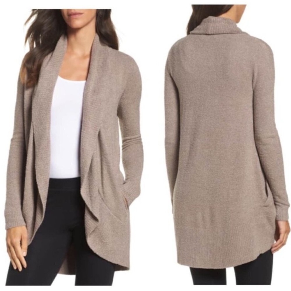 BAREFOOT DREAMS Cozy Lite Circle Cardigan Taupe Size XS/S - Picture 2 of 13